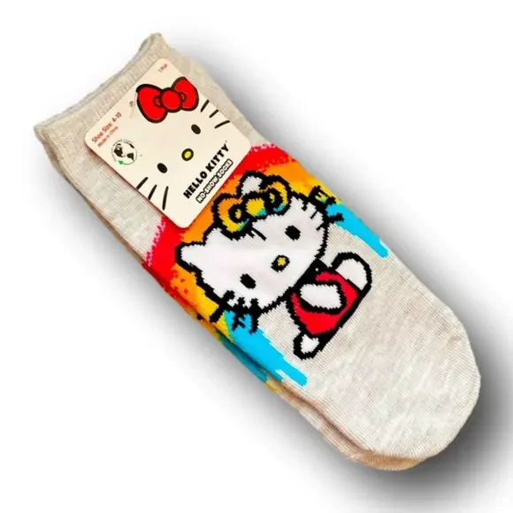 3/$20 Hello Kitty Rainbow Funny Novelty No-Show Socks - NWT - Picture 3 of 3